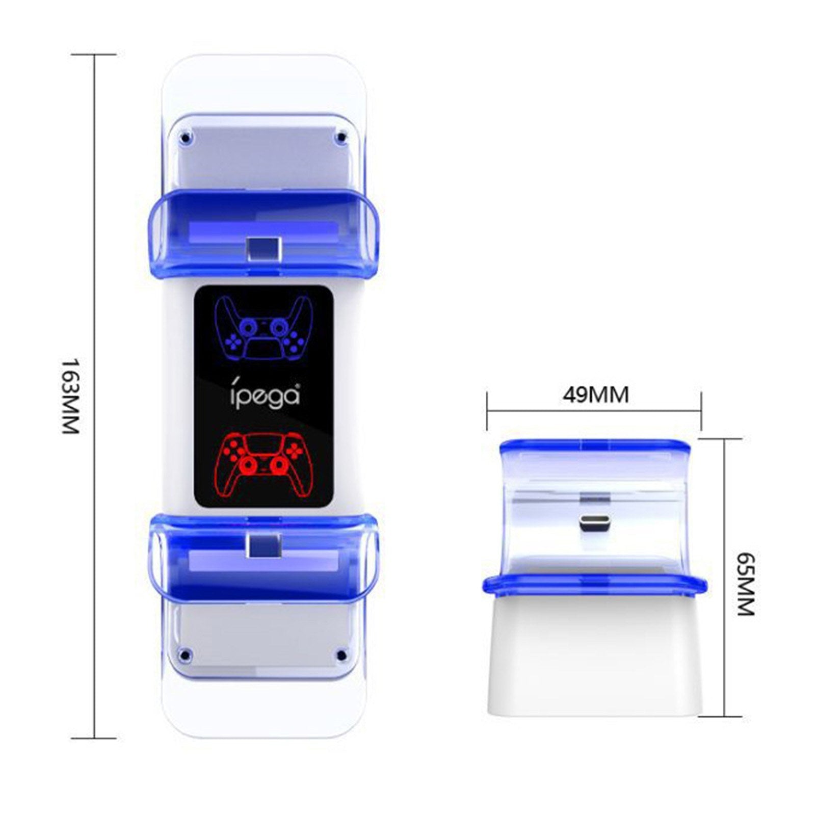 IPEGA PG-P5003 Dual Controllers Charger Station for PS5 Controller Charging Base with LED Indicator Light Charging Dock Replacement IPEGA PG-P5003 Dual Controllers Charger Station for PS5 Controller Charging Base with LED Indicator Light Charging Dock Replacement